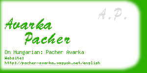 avarka pacher business card